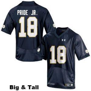 Notre Dame Fighting Irish Men's Troy Pride Jr. #18 Navy Blue Under Armour Authentic Stitched Big & Tall College NCAA Football Jersey ABV6499HX